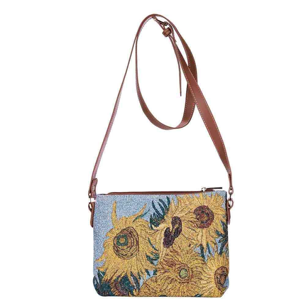 XB02-ART-VG-SUNF | VAN GOGH SUNFLOWERS CROSS BODY BAG PURSE HANDBAG - www.signareusa.com