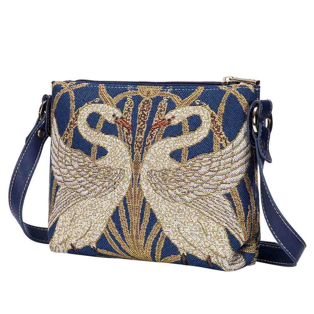 XB02-ART-WC-SWAN | WALTER CRANE SWAN CROSS BODY BAG PURSE HANDBAG - www.signareusa.com