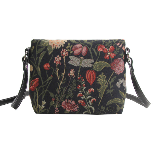 Morning Garden Black Crossbody Bag