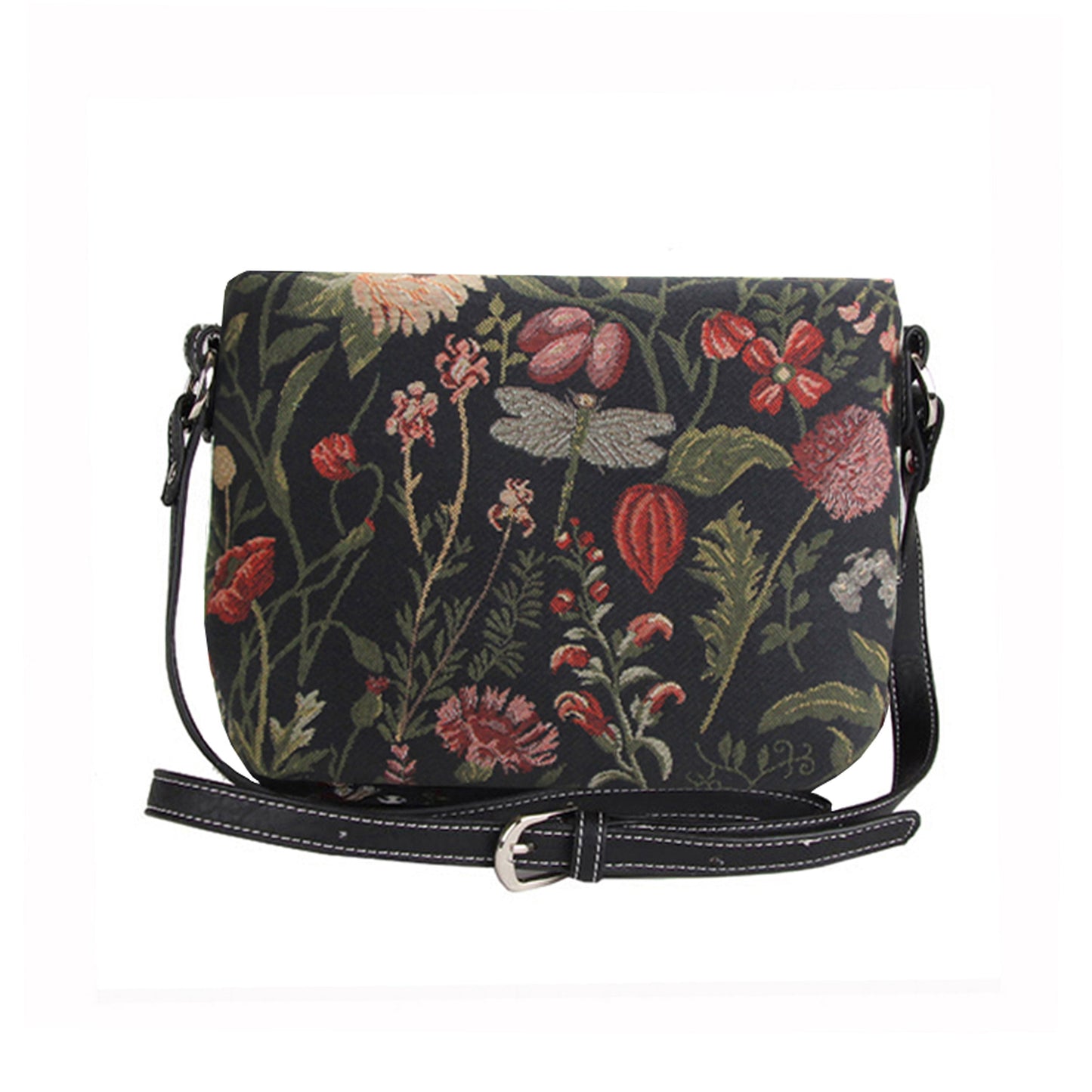 Morning Garden Black Crossbody Bag