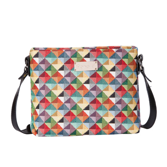 XB02-MIRI | MULTICOLOR TRIANGLE CROSS BODY BAG PURSE HANDBAG - www.signareusa.com