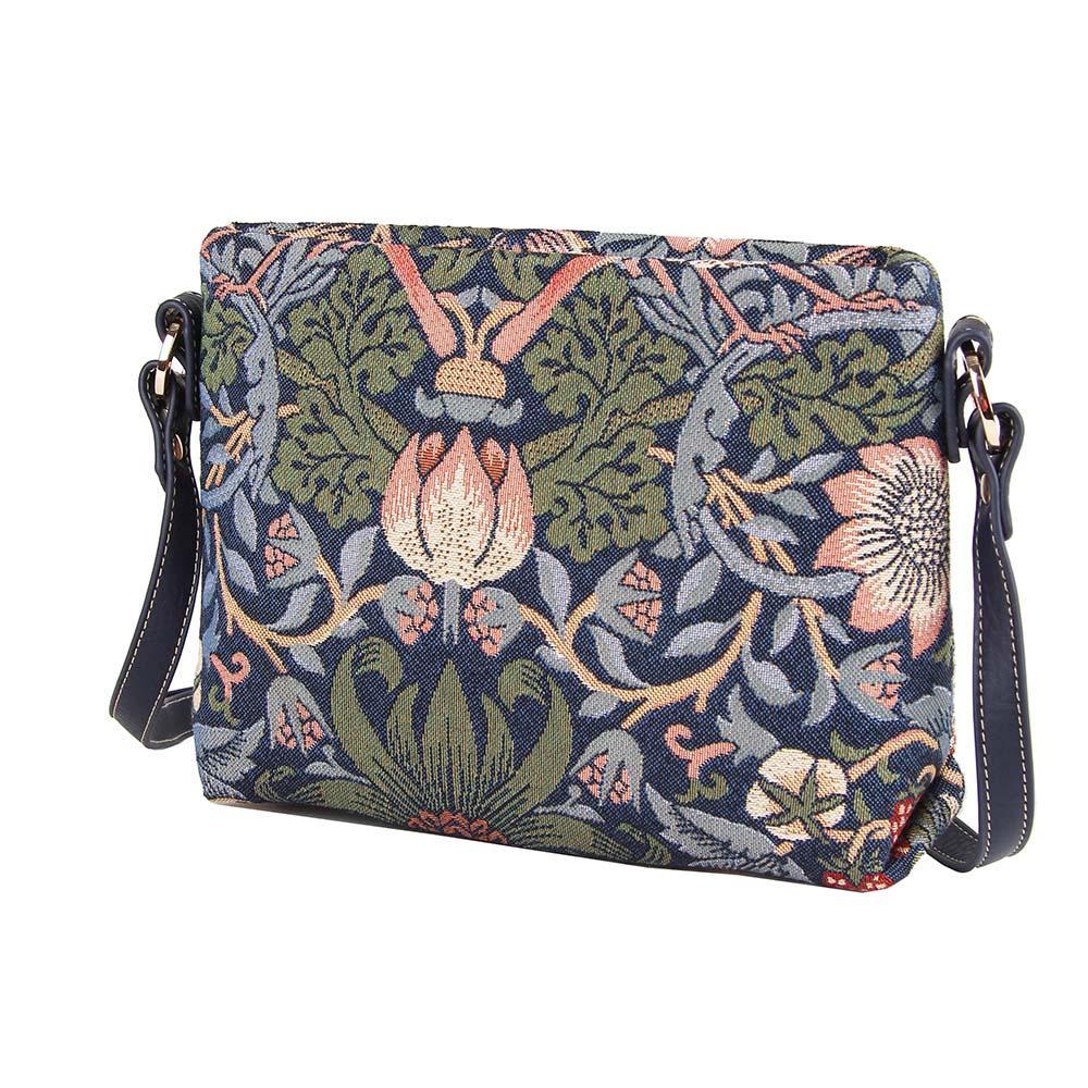 XB02-STBL | WILLIAM MORRIS STRAWBERRY THIEF BLUE CROSS BODY BAG PURSE HANDBAG - www.signareusa.com